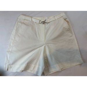 Liz Claiborne Women Chino Shorts High Rise 100% Cotton Outdoor White Size 12
